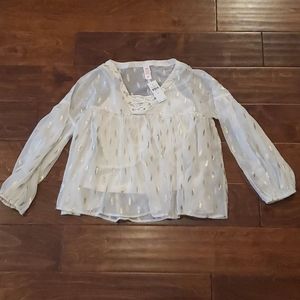 Lace Up Swingy Peasant Top